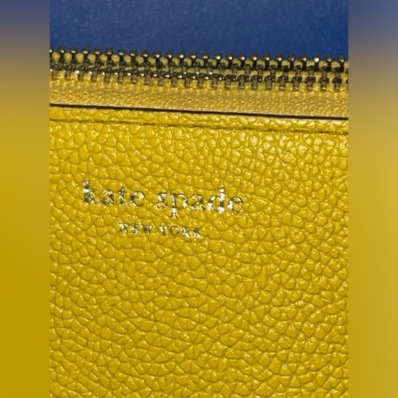 Kate Spade Taylor Double Zip Crossbody Handbag yellow EUC golden hour summer - Picture 3 of 14